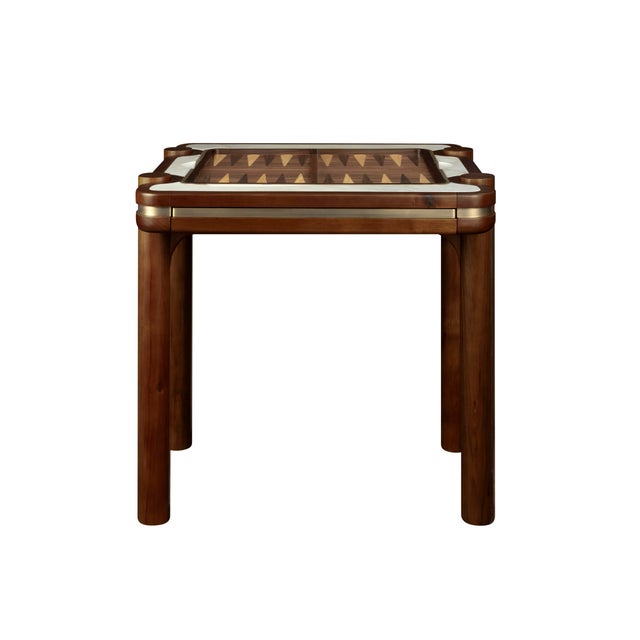 Brown Holland Backgammon Table by Wood Tailors Club For Sale - Image 8 of 8