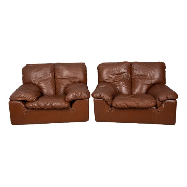 Set of Vintage Armchairs Mod. Bonheur by Ammannati & Calves for Brunati, 1970s For Sale