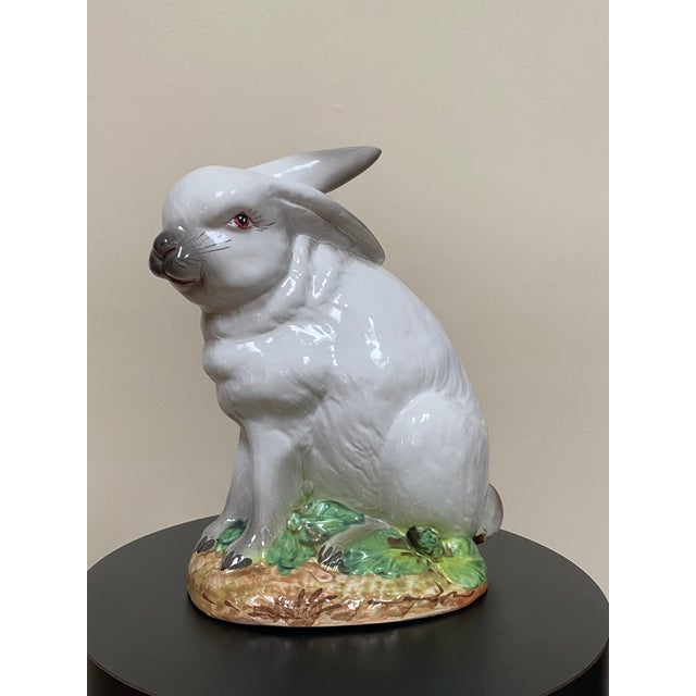 Traditional Contemporary Italian Ceramic Rabbit Figurine Sculpture For Sale - Image 3 of 18