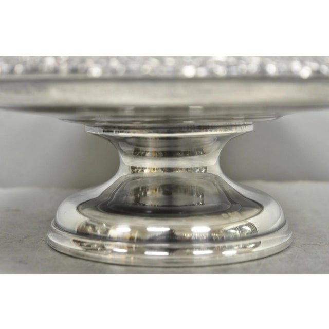 Metal Early 20th Century Meriden Art Nouveau Silver Plated Floral Repousse Bread Pastry Brides Basket For Sale - Image 7 of 17