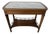 Vintage French Louis XVI Style Mahogany Console Table With White Marble Top, Pull-Out Drawer & Brass Gallery Shelf For Sale