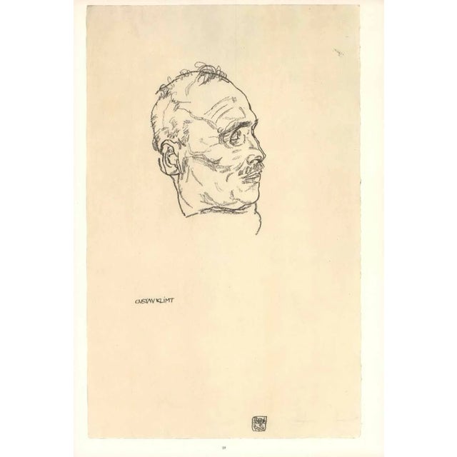 Artist:Egon Schiele Country:Austria Title:Portrait of the dead Gustav klimt Medium:Lithograph – 59 Marks:Signed in plate...