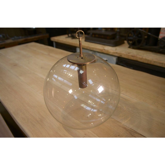 Vintage Glass Globe Pendant Lamp, 1970s, in Very Good conditions. Designed 1970 to 1979 Up to 250V (Europe/UK...