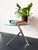 1990s Vintage Modern Minimalist Round Glass Side Table with Sculptural Chrome Base, 1990s For Sale - Image 5 of 15