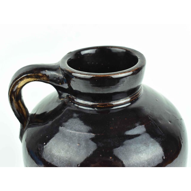 19th Century Antique 19th Century American Deep Brown Earth-Toned Glaze Stoneware Whiskey Beehive Jug For Sale - Image 5 of 8