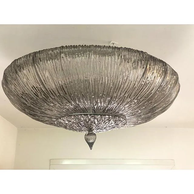 Fume Brindle Murano Glass Flush Mount by Simoeng For Sale - Image 11 of 11