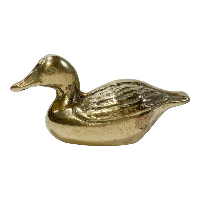 Vintage Brass Mallard Duck Paper Weight For Sale