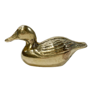 Vintage Brass Mallard Duck Paper Weight