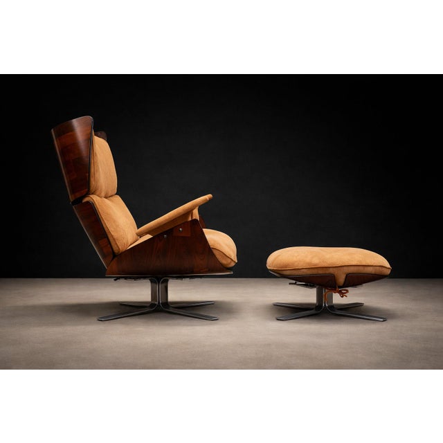 1970s “Paulistana” Lounge Chair and Ottoman by Jorge Zalszupin for L’Atelier, Jacaranda & Suede, Brazil, 1959 - Lot 445-582 For Sale - Image 5 of 13