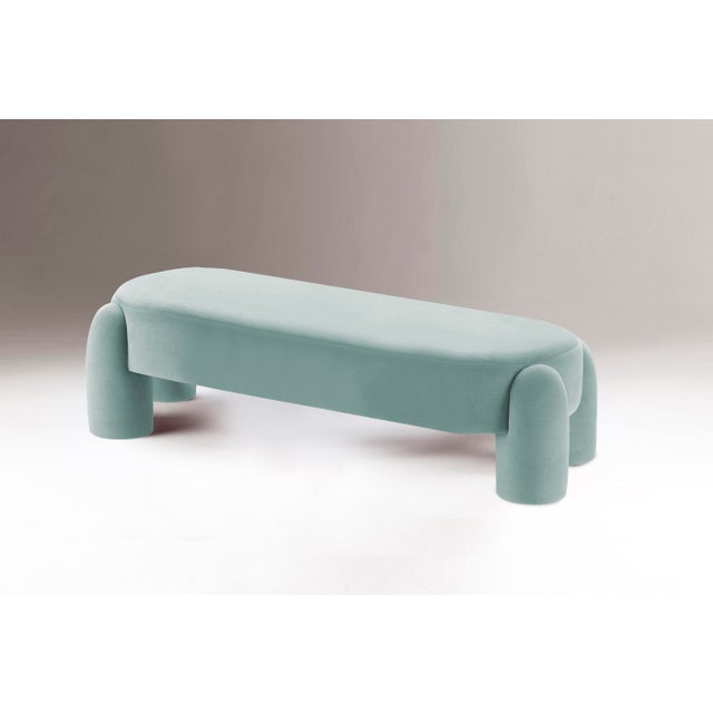 Contemporary Marlon Bench by Dooq Details For Sale - Image 3 of 13