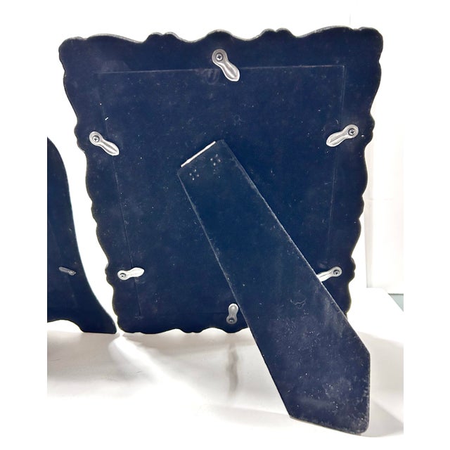 Vintage Towle Silverplate Ribbon & Garland Picture Frames – Set of 2 Neoclassical Tabletop Frames For Sale In Louisville - Image 6 of 13
