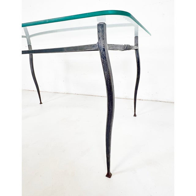C. 1970s Lance Cloutier Hand Forged Wrought Iron Cocktail Table For Sale - Image 4 of 7