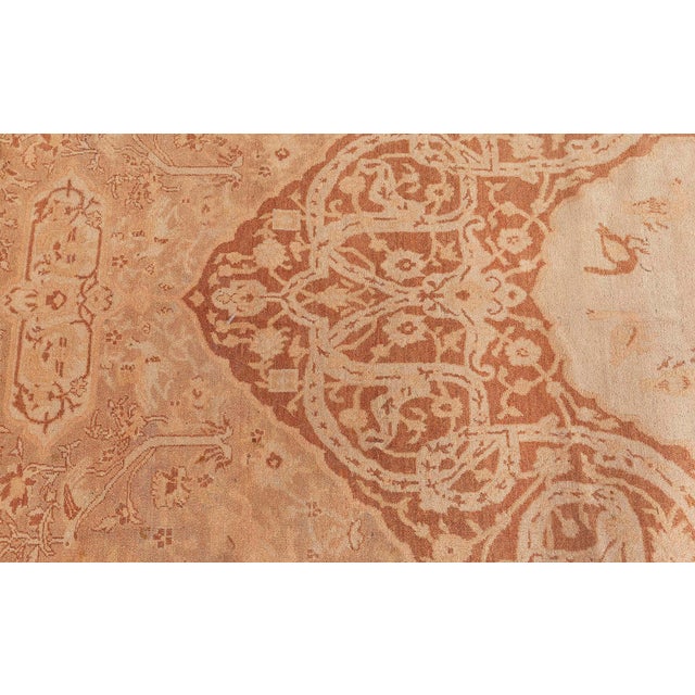 Beige Authentic 19th Century Indian Amritsar Handmade Wool Rug For Sale - Image 8 of 11