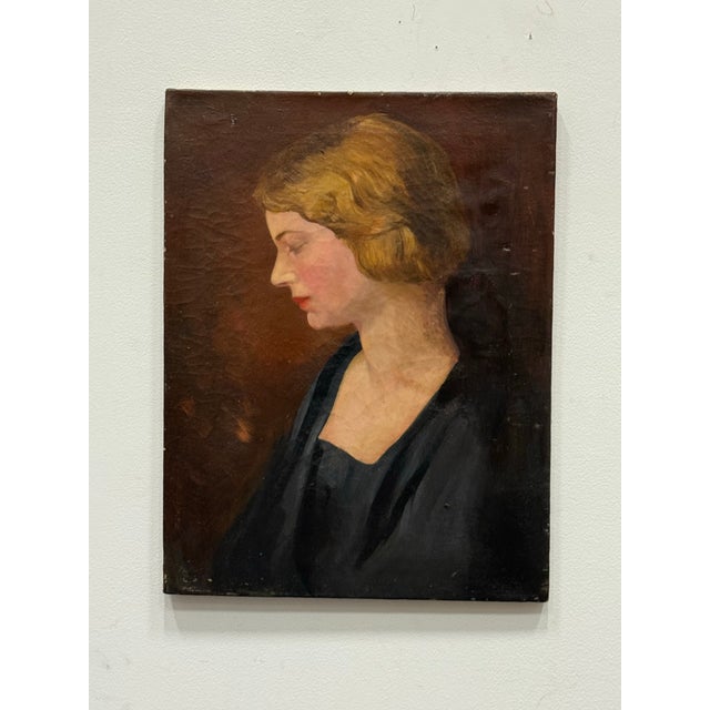 Portraiture Vintage Early 20Th Century Portrait of a Lady For Sale - Image 3 of 9