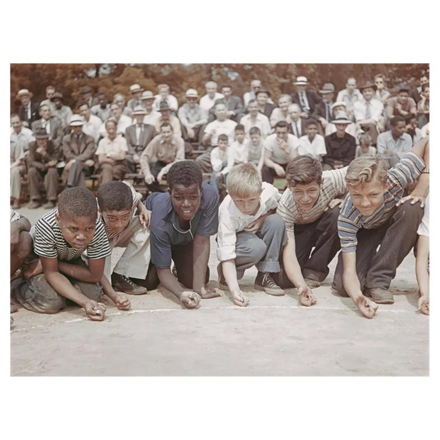 Slim Aarons, Marbles Championship, Estate Stamped Photographic Print, 1948 / 2020s For Sale