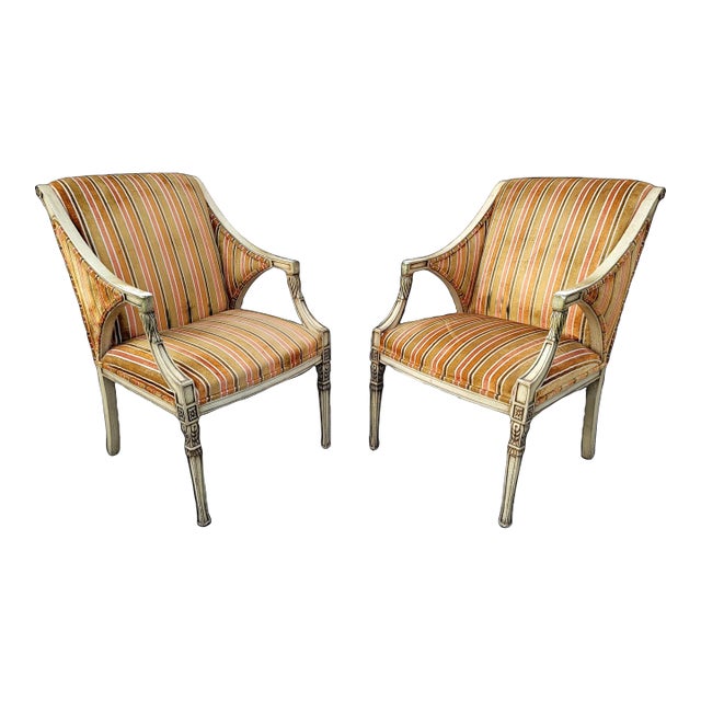 Mid 20th Century Hollywood Regency Bergere Chairs- a Pair For Sale