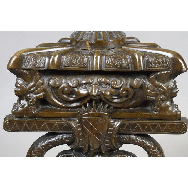 Large Renaissance Style Andirons in Patinated Bronze, 1880S, Set of 2 For Sale - Image 14 of 18