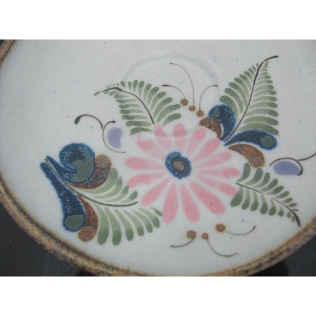 Ken Edwards El Palomar Flower Tonala Mexico Folk Art Stoneware Cup & Saucer For Sale In Portland, OR - Image 6 of 10