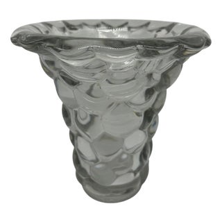 Vintage Crystal Vase by Pierre D'Avesn, 1950s For Sale
