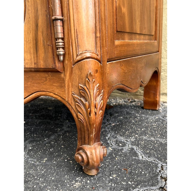 Spanish Fall-Front Secretary Desk in Carved Oak, Spain, Circa 1950 For Sale - Image 10 of 11