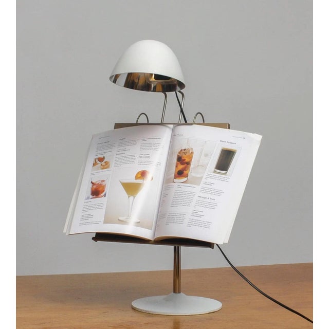 White Table Lamp With Tablet / Book Stand Attributed to Falkenberg Belysning, 1960s For Sale In Atlanta - Image 6 of 6