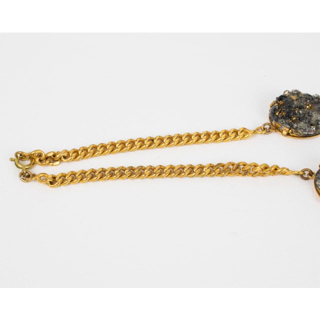 Gray Limoges Black Gray Enamel and Pate De Verre Link Choker Necklace For Sale - Image 8 of 8