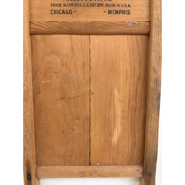 Vintage 1930s–40s Zinc King Lingerie Washboard No. 703 Wood & Zinc Americana For Sale - Image 13 of 13
