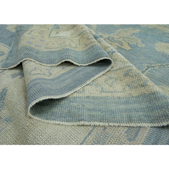 Blue Turkish Oushak Rug 12' x 15'1" #18507 For Sale - Image 8 of 8