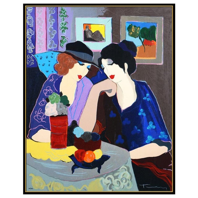 Post Impressionist Late 20th Century Duo In Reflection, Itzchak Tarkay For Sale - Image 3 of 6