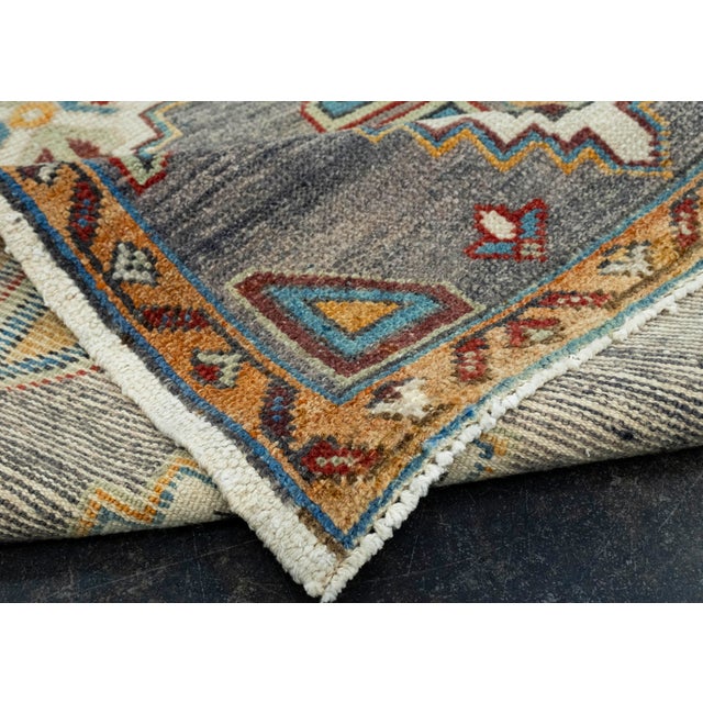 Textile Turkish Mini Rug Oriental Hand Knotted Vintage Rug 2' x 3'4" #16378 For Sale - Image 7 of 8