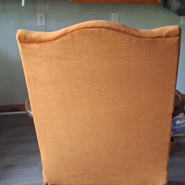 Antique armchair chair carved mahogany or walnut. Purchased at second hand shop for guest room. Realized it seemed like a...