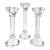Contemporary Faceted Crystal Glass Candlesticks, Set of 3 For Sale
