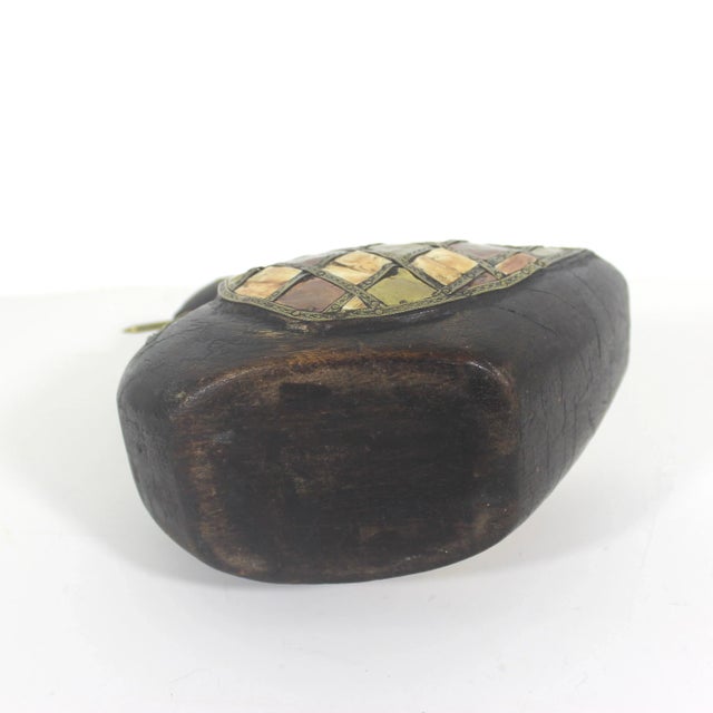 Vintage Duck Carved Wood Brass Copper Bone Folk Art For Sale - Image 9 of 9