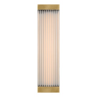 Chapman & Myers for Visual Comfort Signature Vance 14" Sconce in Antique-Burnished Brass with Clear Glass Rods For Sale