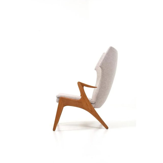 Danish Wing Chair in Oak by Kurt Østervig, 1950s For Sale - Image 9 of 10