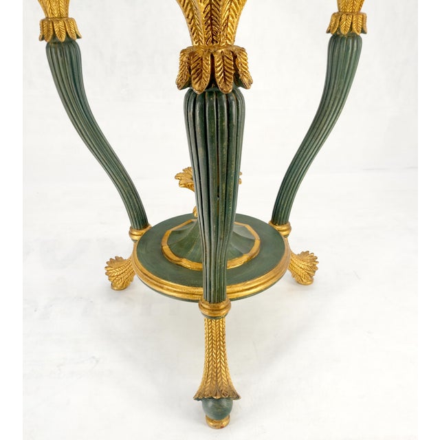 Late 20th Century Italy Decorative Carved Painted 28" Round Glass Top Gueridon Lamp Center Table For Sale - Image 5 of 16