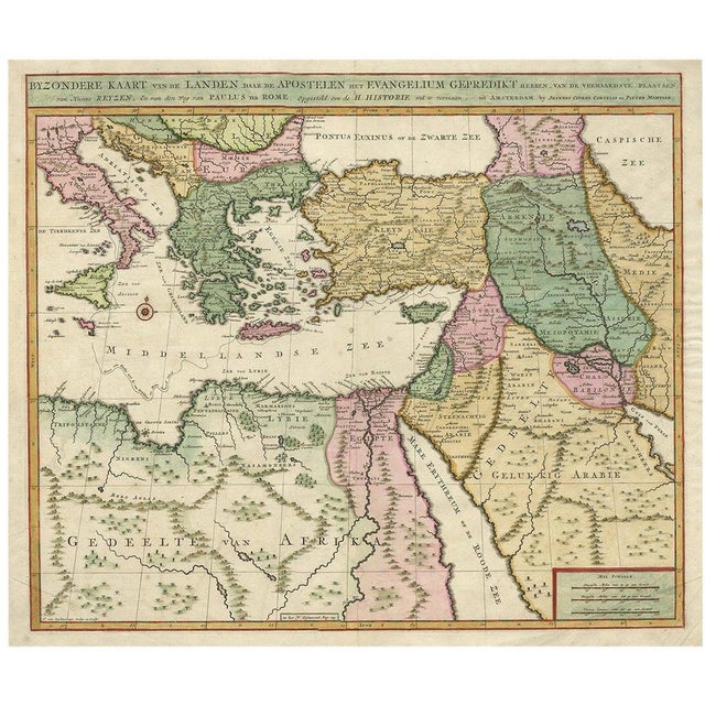 Map of the Eastern Mediterranean and the Middle East, 1700 For Sale - Image 5 of 5