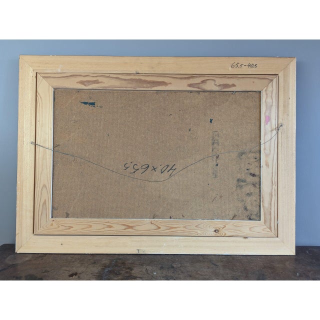 Mid-Century Modern 'Quiet Days on the Farm' Vintage Original Swedish Landscape Oil Painting, Framed For Sale - Image 11 of 11