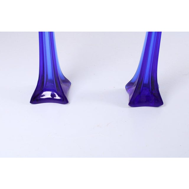 Blue Large 124 Blue Glass Vases by Euroglass, 1970s, Set of 2 For Sale - Image 8 of 16
