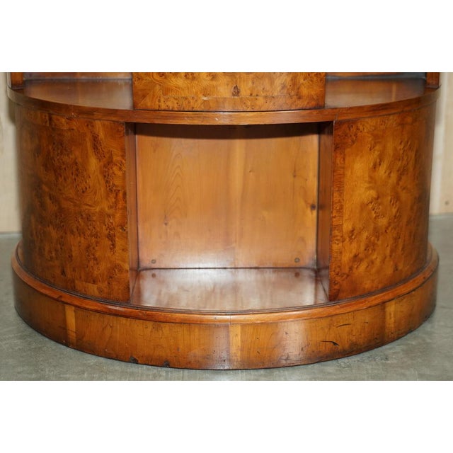 Burr Walnut Book Table with Twin Cupboards and Key For Sale - Image 6 of 18