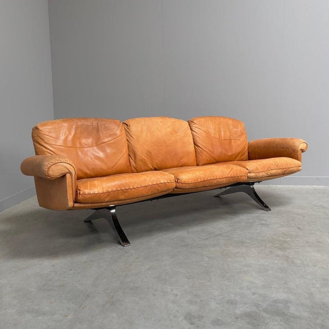 Cognac Leather DS31 Sofa from de Sede, 1970s For Sale - Image 3 of 17