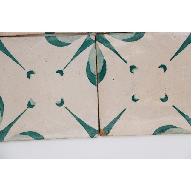 Ceramic 19th Century Set of Four Antique Symmetrical Tiles, Portuguese For Sale - Image 7 of 8