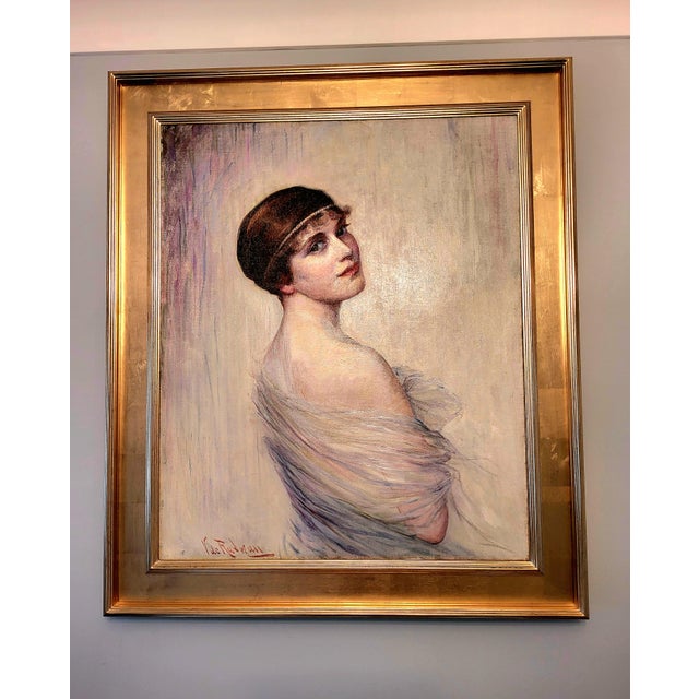 European School Artist Portrait Composition, 1930s, Oil Painting on Canvas, Framed For Sale - Image 7 of 7