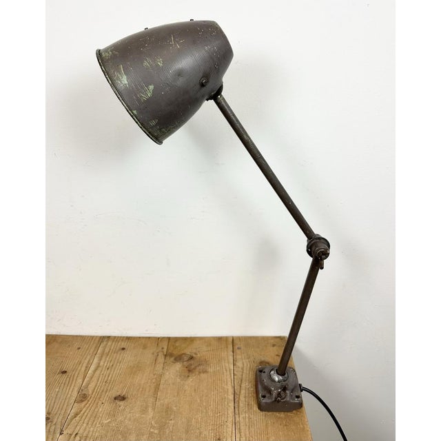Industrial Brown Workshop Table Lamp, 1960s For Sale - Image 6 of 18