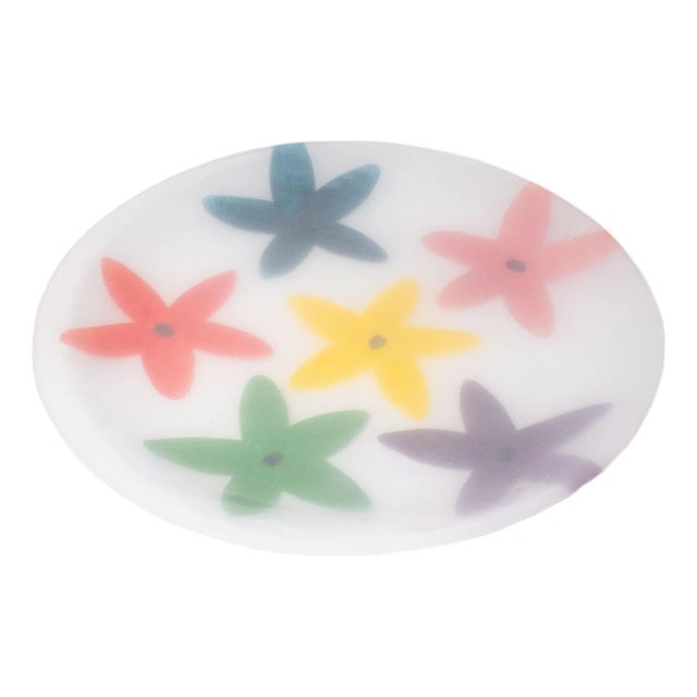 Kosta Boda Flower Glass Plate by Anne Nilsson For Sale