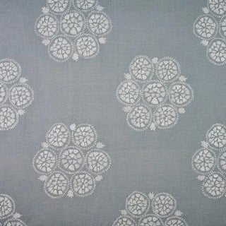 Schumacher Isla Hand Embroidery Fabric in Sky For Sale