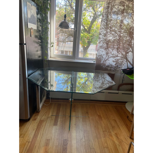 Postmodern 1990s Thomas Pearson Glass Dining Table For Sale - Image 3 of 4