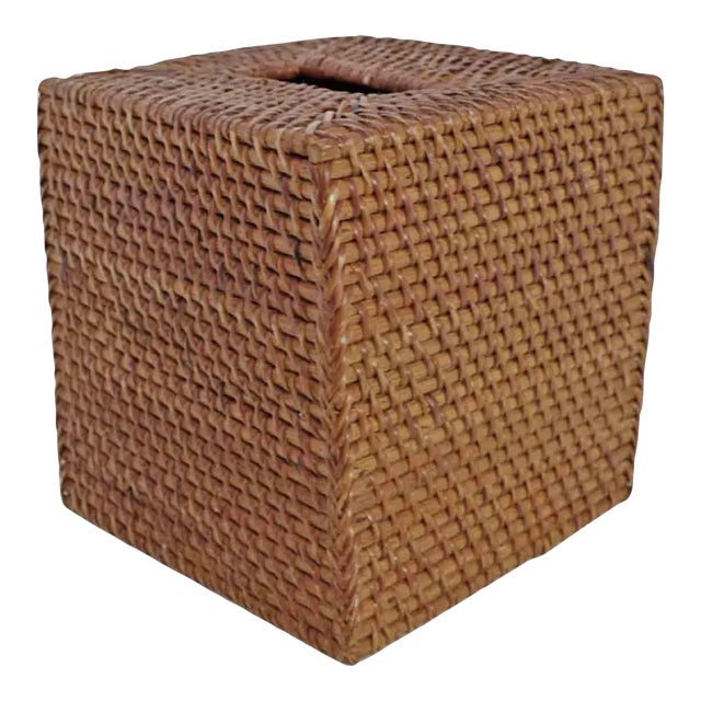 Tea Stained Rattan Tissue Cover For Sale