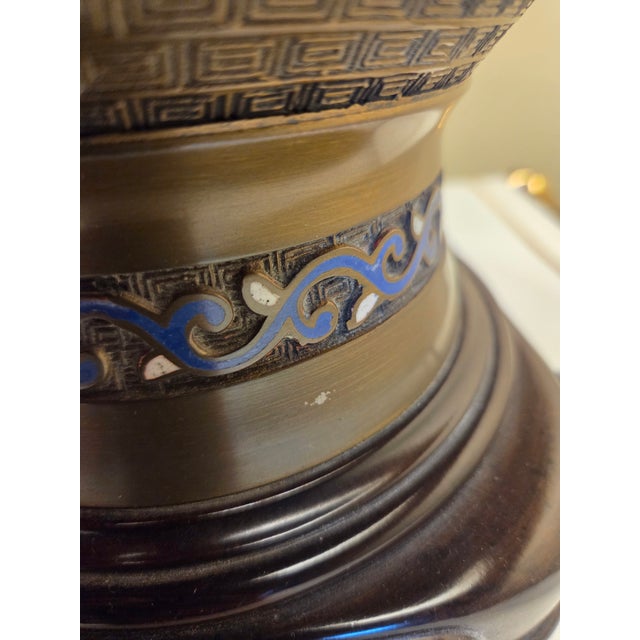 Vintage 1980’s Wildwood Model 6010 Cloisonné Vase Lamp For Sale - Image 12 of 18