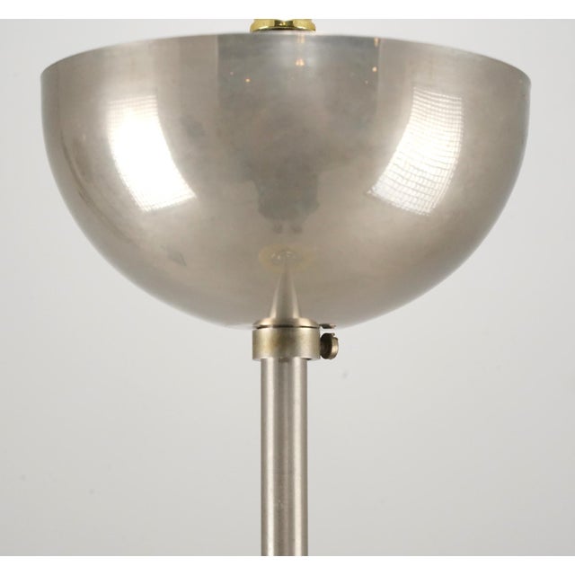 Tan Restored Vintage European Cone Shaped Glass Pendant Light For Sale - Image 8 of 8